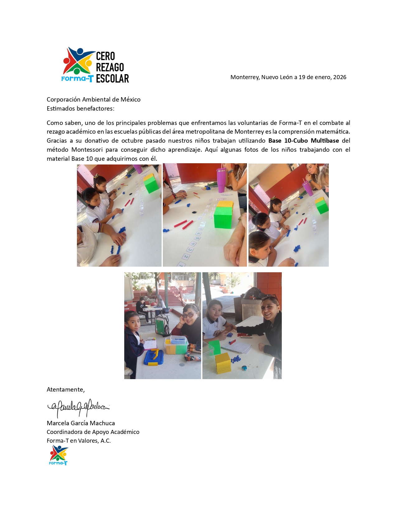 Carta Forma-agradecimiento donativo en especie